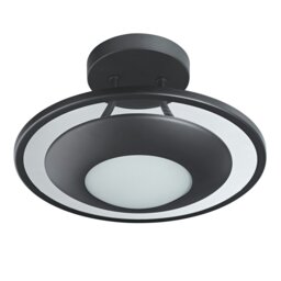 Rackhams Modern Designer Semi Flush LED Ceiling Light Fitting in Matte Black - thumbnail 1