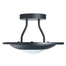 Rackhams Modern Designer Semi Flush LED Ceiling Light Fitting in Matte Black - thumbnail 3