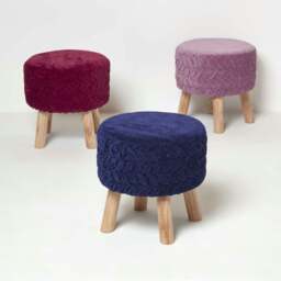 Rackhams Lyla Pleated Velvet Footstool, 40 cm Tall - Lilac Pink - thumbnail 6
