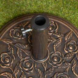 Rackhams 9kg 45cm Bronze Cast Iron Effect Garden Patio Parasol Base with Rose Design - thumbnail 5