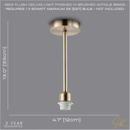 Rackhams Classic Antique Brass Ceiling Light Fixture to Showcase Lamp Shades - thumbnail 6