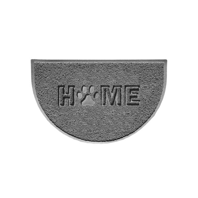Rackhams Home Paw Embossed Halfmoon Spaghetti Indoor/Outdoor Doormat - Grey - Yes (Suitable for Indoor)