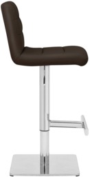 Rackhams Luscious Kitchen Bar Stool, Chrome Footrest & Square Base, Height Adjustable Swivel Gas Lift, Breakfast Bar & Home Barstool, Brown - thumbnail 2