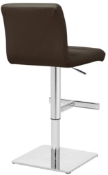 Rackhams Luscious Kitchen Bar Stool, Chrome Footrest & Square Base, Height Adjustable Swivel Gas Lift, Breakfast Bar & Home Barstool, Brown - thumbnail 4