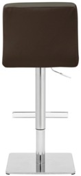 Rackhams Luscious Kitchen Bar Stool, Chrome Footrest & Square Base, Height Adjustable Swivel Gas Lift, Breakfast Bar & Home Barstool, Brown - thumbnail 5