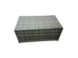 Rackhams 8 Seater High Back Rattan Garden Furniture Set Corner Sofa With Oblong Coffee Table Big Footstool - thumbnail 3