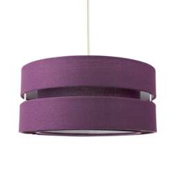 Rackhams Contemporary Quality Purple Linen Fabric Triple Tier Ceiling Pendant Light Shade