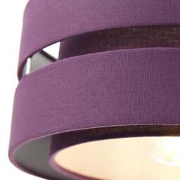 Rackhams Contemporary Quality Purple Linen Fabric Triple Tier Ceiling Pendant Light Shade - thumbnail 3
