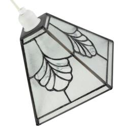 Rackhams Traditional Clear Glass Tiffany Pendant Light Shade with Floral Panels - thumbnail 6