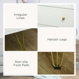 Rackhams Tall Chest of Drawers, 4-Drawer Dresser for Bedroom, Modern Storage Cabinets with Hairpin Legs, White - thumbnail 5