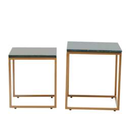 Rackhams Varana Nest Of Two Green Marble Top Tables - thumbnail 4