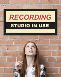 Rackhams Framed Wall Art Print - Recording Studio In Use Sign for Music Lovers - thumbnail 4