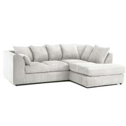 Rackhams Luxor Cord Fabric 4 Seater Corner Sofa Scatter Back - Silver - Right Hand Facing - thumbnail 1