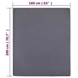 Rackhams Jersey Fitted Sheet Anthracite 160x200 cm Cotton - thumbnail 5