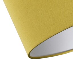 Rackhams Contemporary and Stylish Mustard Ochre Linen Fabric Tall Cylindrical Lampshade - thumbnail 4