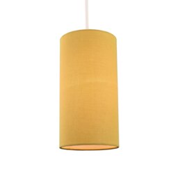 Rackhams Contemporary and Stylish Mustard Ochre Linen Fabric Tall Cylindrical Lampshade - thumbnail 2