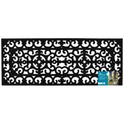 Rackhams Lexi Wrought Iron Effect Rubber Patio Mat, 45x120cm, Black - thumbnail 1