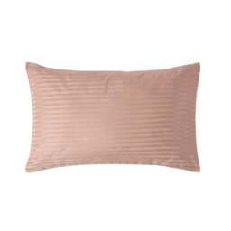 Rackhams Silky 330 TC Egyptian Cotton Satin Stripe Housewife Pillowcase, Standard Size - Beige - thumbnail 1