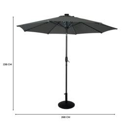 Rackhams LED Tilt Parasol 2.7m With Tilt Base – Grey - thumbnail 6