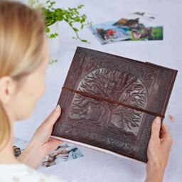 Rackhams Leather Tree of Life Embossed Photo Album with Khadda Paper - Large