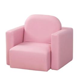 Rackhams 2 In 1 Toddler Sofa Chair, 48 x 44 x 41 cm, for Game Relax Playroom, Pink - thumbnail 1
