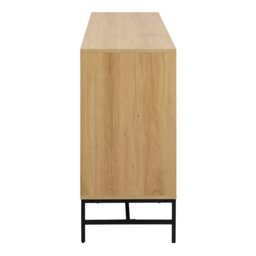 Rackhams Albany Wide Chest of 6 Drawers in Oak/Black Legs - Oak & Black - Matt - Melamine,powder coated steel - thumbnail 3