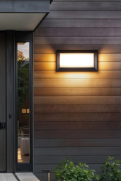 Rackhams Outdoor IP65 Waterproof Rectangular Wall LED Light - Black - One Size - thumbnail 2