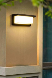 Rackhams Outdoor IP65 Waterproof Rectangular Wall LED Light - Black - One Size - thumbnail 3