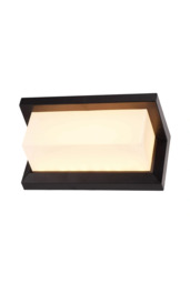 Rackhams Outdoor IP65 Waterproof Rectangular Wall LED Light - Black - One Size - thumbnail 5