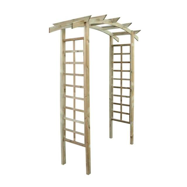 Rackhams Luna Curved Garden Arch 2.2m Pressure Treated Wooden Arch with Trellis - image 1