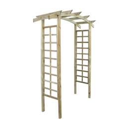 Rackhams Luna Curved Garden Arch 2.2m Pressure Treated Wooden Arch with Trellis