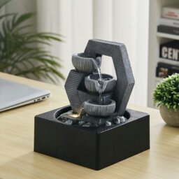 Rackhams LED Light Cascade Tabletop Fountain Relaxing Water Feature for Relaxation and Meditation Soothing Waterfall Design - thumbnail 2
