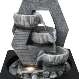 Rackhams LED Light Cascade Tabletop Fountain Relaxing Water Feature for Relaxation and Meditation Soothing Waterfall Design - thumbnail 3