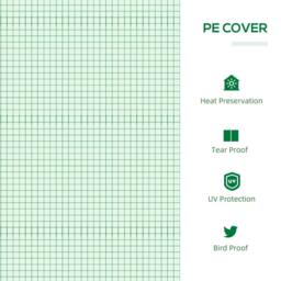 Rackhams Mini Greenhouse, Small Plant Grow House for Outdoor with Durable PE Cover, Observation Windows, 180 x 60 x 60 cm, Green - thumbnail 3