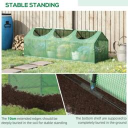 Rackhams Mini Greenhouse, Small Plant Grow House for Outdoor with Durable PE Cover, Observation Windows, 180 x 60 x 60 cm, Green - thumbnail 5