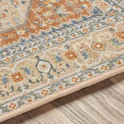 Rackhams Lillian-Washable Orange Brown Traditional Vintage Boho Rug - 140 x 200 cm - thumbnail 3