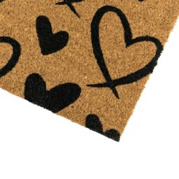 Rackhams Eco-Friendly Latex Backed Coir Entrance Doormat Runner, 40x120cm - Hearts - 1 - Brown - thumbnail 3