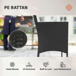 Rackhams 4 Piece Rattan Garden Furniture Sofa Set with Cushions, Cream White - Rattan Garden Furniture Set - 4 - Steel, PE Rattan, Polyester, Tempered Glass, Cotton - thumbnail 5