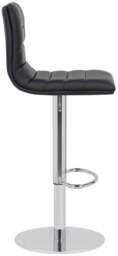 Rackhams Deluxe Aldo Black Bar Stool - Adjustable Swivel Home & Breakfast Bar Stool - thumbnail 2
