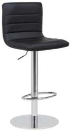 Rackhams Deluxe Aldo Black Bar Stool - Adjustable Swivel Home & Breakfast Bar Stool - thumbnail 1