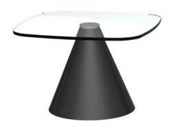Rackhams Oscar Square Side Tables - Brass Brushed - Clear Glass - thumbnail 3