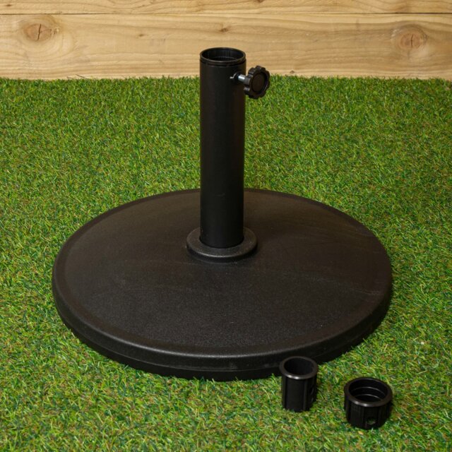 Rackhams 11kg Black Heavy Duty Round Garden Patio Parasol Umbrella Base - Outdoor Umbrella & Parasols - image 1