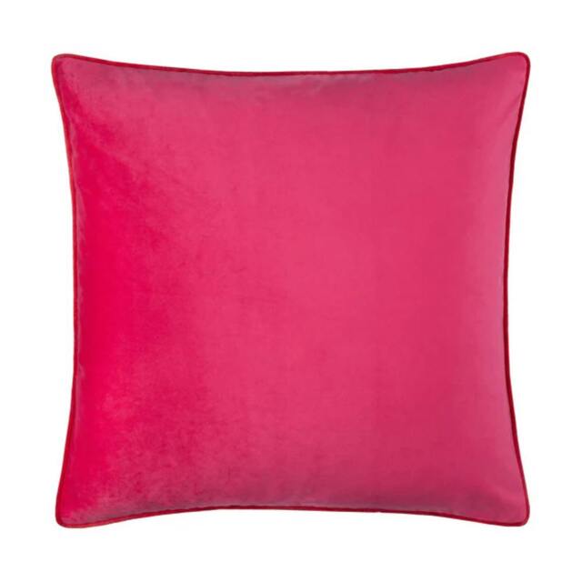 Rackhams Meridian Velvet Cushion Cover - Pink/Red - 55cm x 55cm - Pink/Red - 100% Polyester - image 1