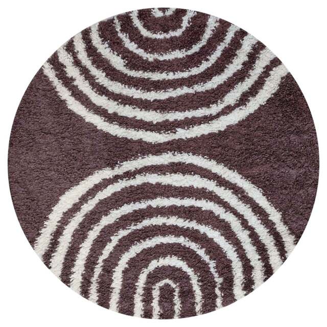Rackhams Moodi Shaggy Purple Velvetine Rug - Ø 120 cm - image 1