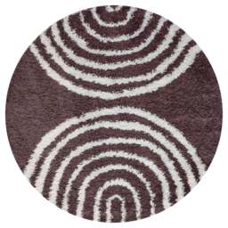 Rackhams Moodi Shaggy Purple Velvetine Rug - Ø 120 cm - thumbnail 1