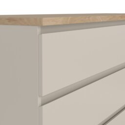 Rackhams Naia Wide Chest of 6 Drawers (3+3) in Cashmere Jackson Hickory - Cashmere & oak - Matt - Melamine - thumbnail 6