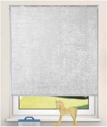 Rackhams Light Grey Crushed Velvet Roller Blinds - 70cm - thumbnail 3