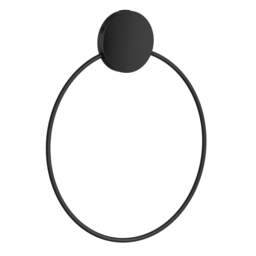 Rackhams Black Stainless Steel (W)17.2cm Bathroom Towel Ring Self Adhesive Wall Mounted