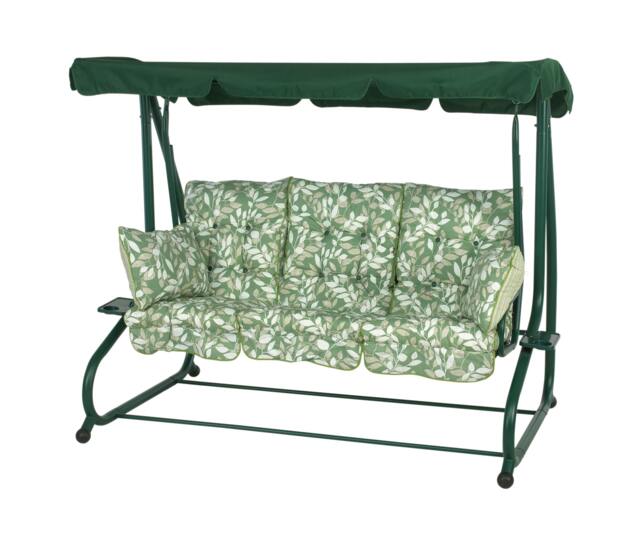 Rackhams Pendulum 3 Seater Steel Hammock swing Cotswold Leaf