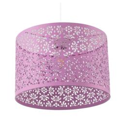 Rackhams Lavender Lilac Moroccan Metal Pendant Lamp Shade with Floral Decor - thumbnail 4
